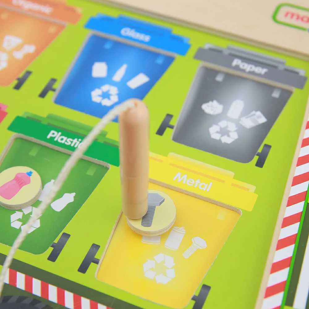 MASTERKIDZ Švietimo Žaislas – Medinė Tinkama Atliekų Rūšiavimo Lenta