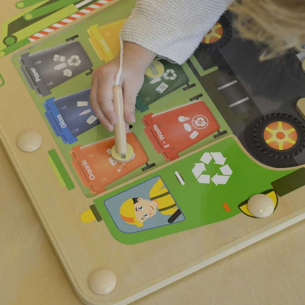 MASTERKIDZ Švietimo Žaislas – Medinė Tinkama Atliekų Rūšiavimo Lenta