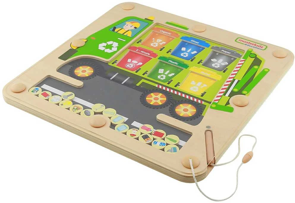 MASTERKIDZ Švietimo Žaislas – Medinė Tinkama Atliekų Rūšiavimo Lenta