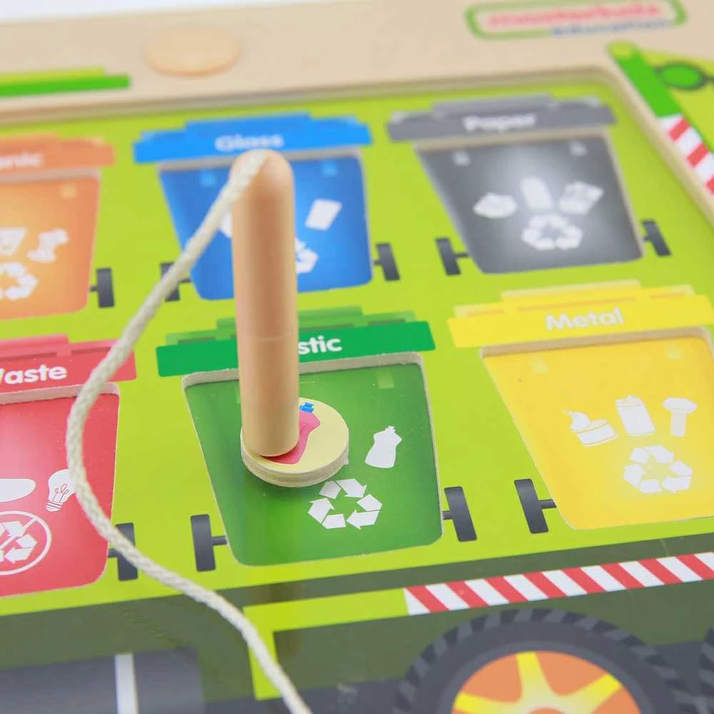 MASTERKIDZ Švietimo Žaislas – Medinė Tinkama Atliekų Rūšiavimo Lenta