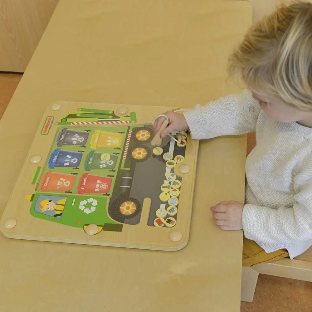 MASTERKIDZ Švietimo Žaislas – Medinė Tinkama Atliekų Rūšiavimo Lenta