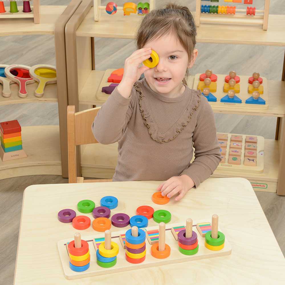 MASTERKIDZ galvosūkių mokymosi skaičiavimas ir spalvos Montessori rūšiuotojas