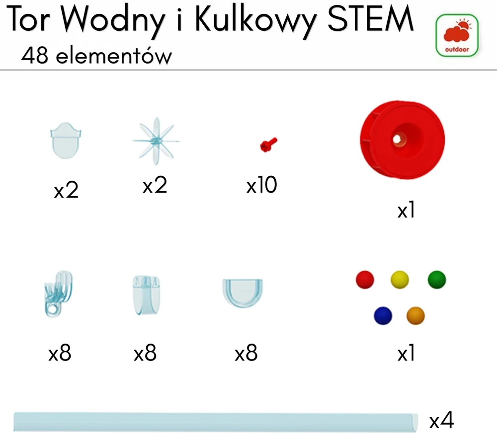 MASTERKIDZ Vanduo and Ball Track STEM 48 pcs.