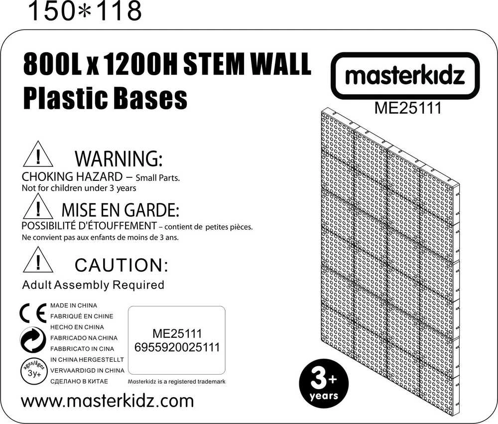 MASTERKIDZ sieninė STEM lentelė kūrybai ir pažinimui 120 x 80 cm
