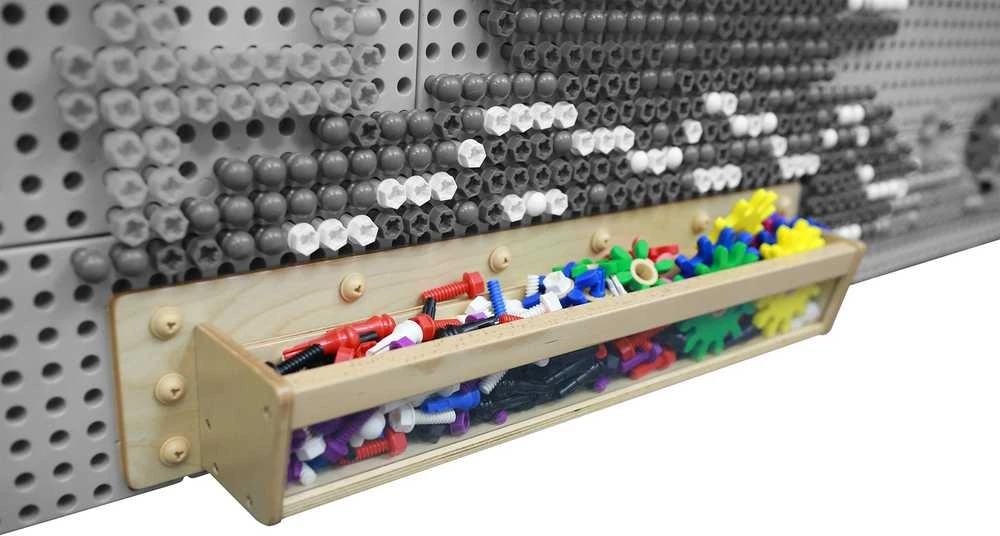 MASTERKIDZ medinis konteineris su permatoma sienele, 80 cm, skirtas STEM mokslo ir kūrybiškumo lentoms