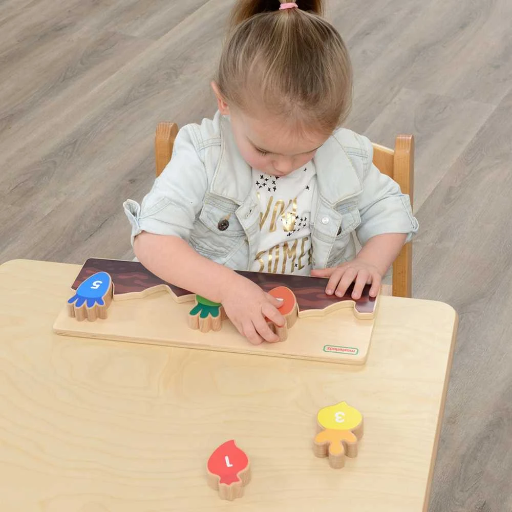 Medinė dėlionė MASTERKIDZ skaičiai, spalvos ir daržovės