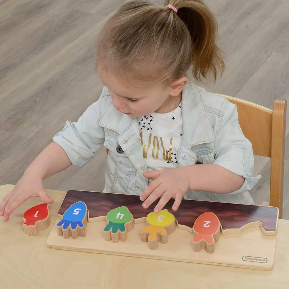Medinė dėlionė MASTERKIDZ skaičiai, spalvos ir daržovės