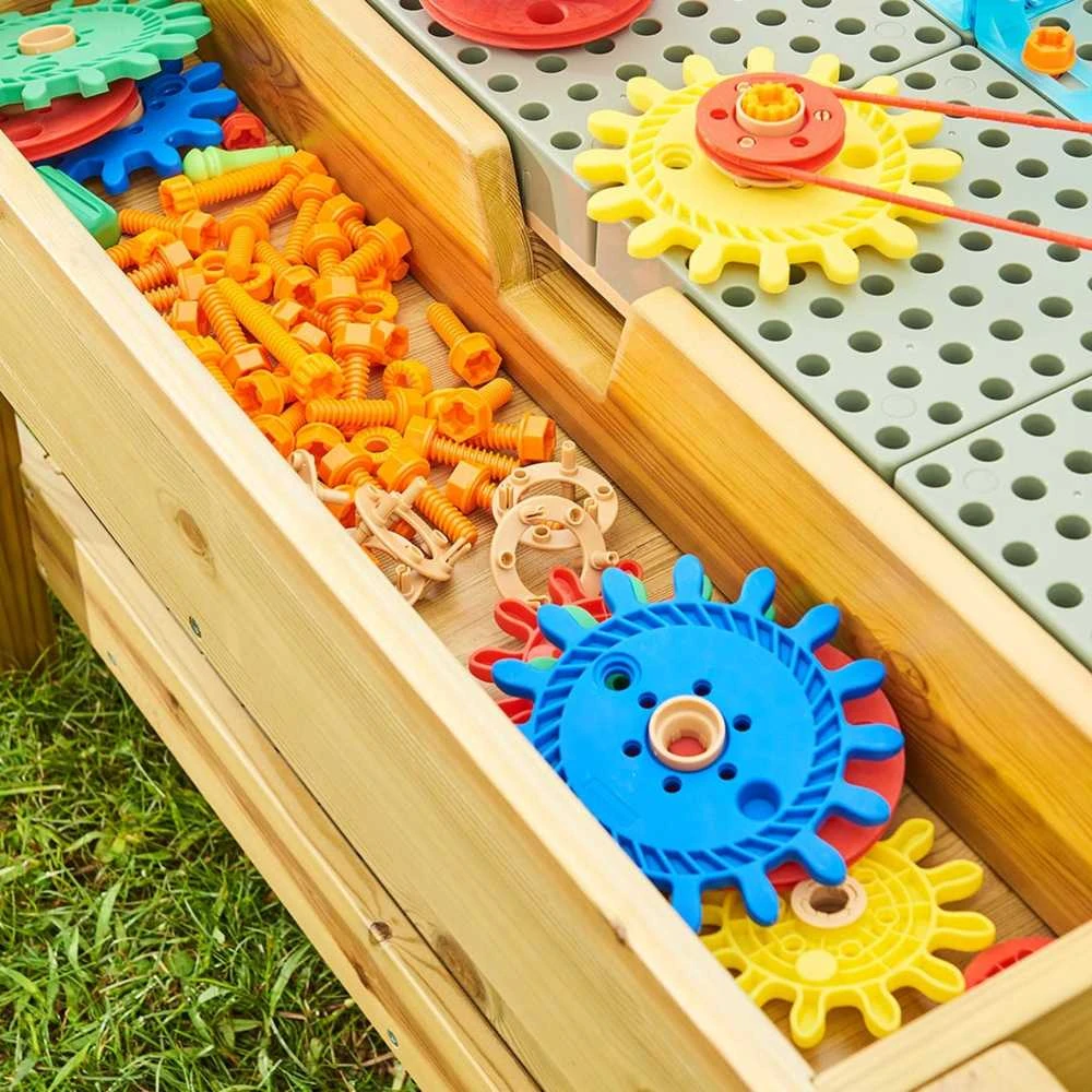 MASTERKIDZ medinis edukacinis stalas 1200 l, STEM, lauko pramogoms + priedai