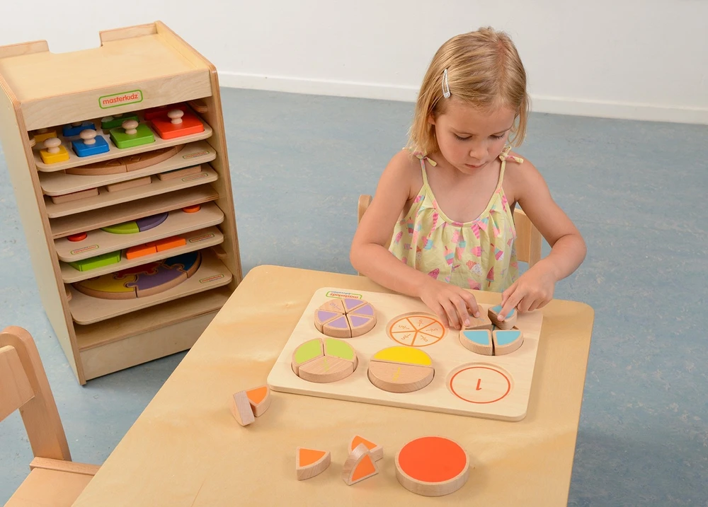 Medinė matematinė dėlionė su trupmenomis MASTERKIDZ