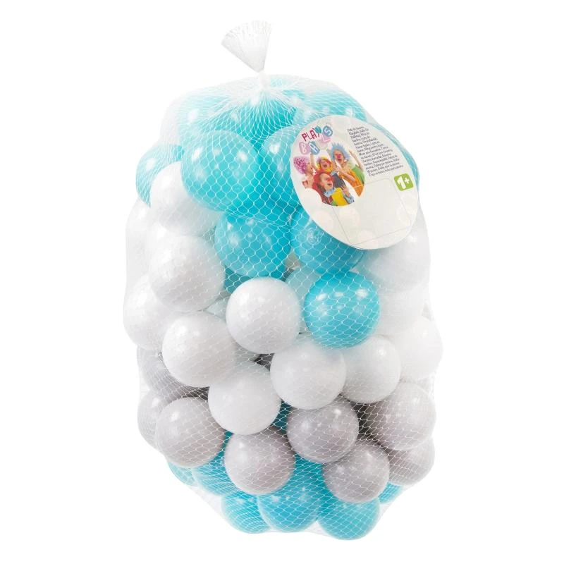 Mochtoys 100 vnt. spalvotų plastikinių kamuoliukų 6 cm. balti-mėlyni