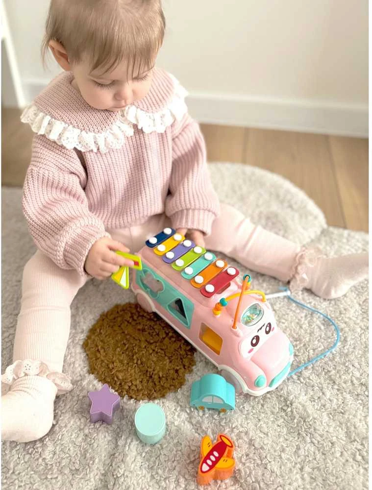 Woopie Baby Woopie Muzikinis Automobilis Su Sorteriu Ir Xylophone Rožinis