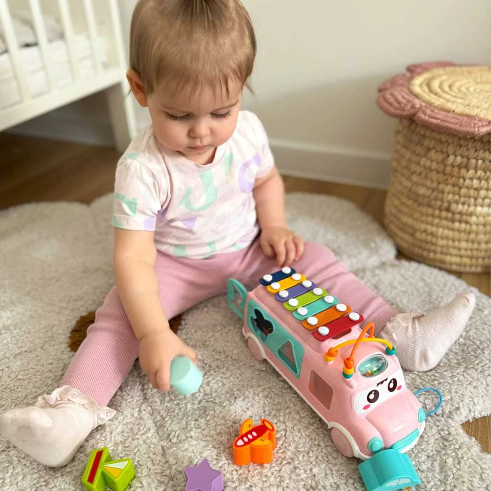 Woopie Baby Woopie Muzikinis Automobilis Su Sorteriu Ir Xylophone Rožinis