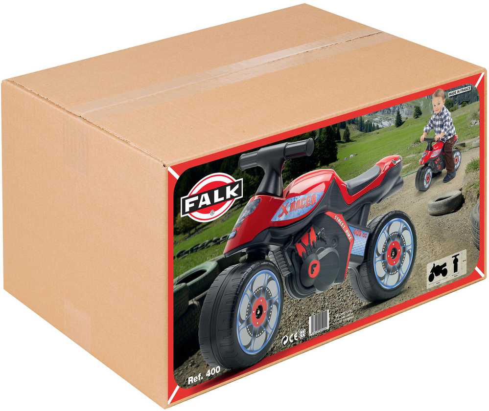 Falk Vaikiškas Elektromobilis Racing Raudonas Su Platiomis Padangomis