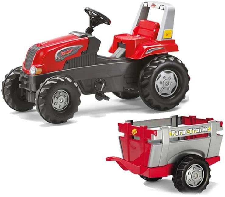 Rolly Toys RollyJunior RT pedalinis traktoriukas su priekaba