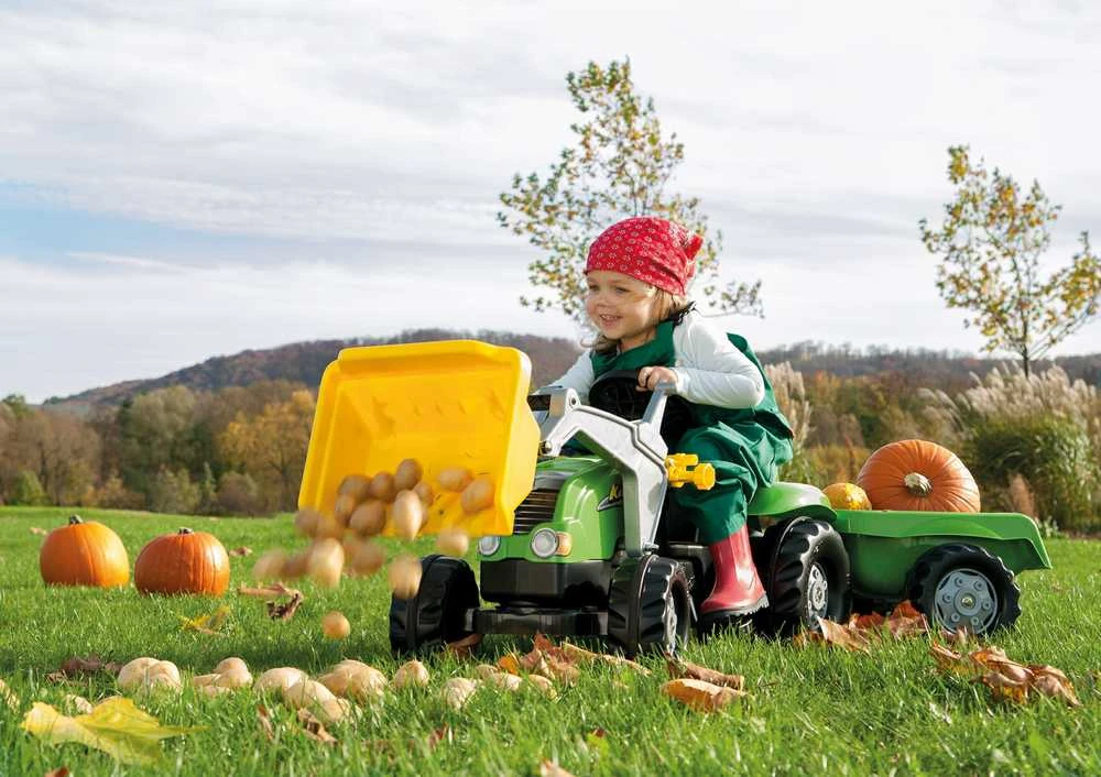 Rolly Toys rollyKid pedalinis traktorius su kaušu ir priekaba
