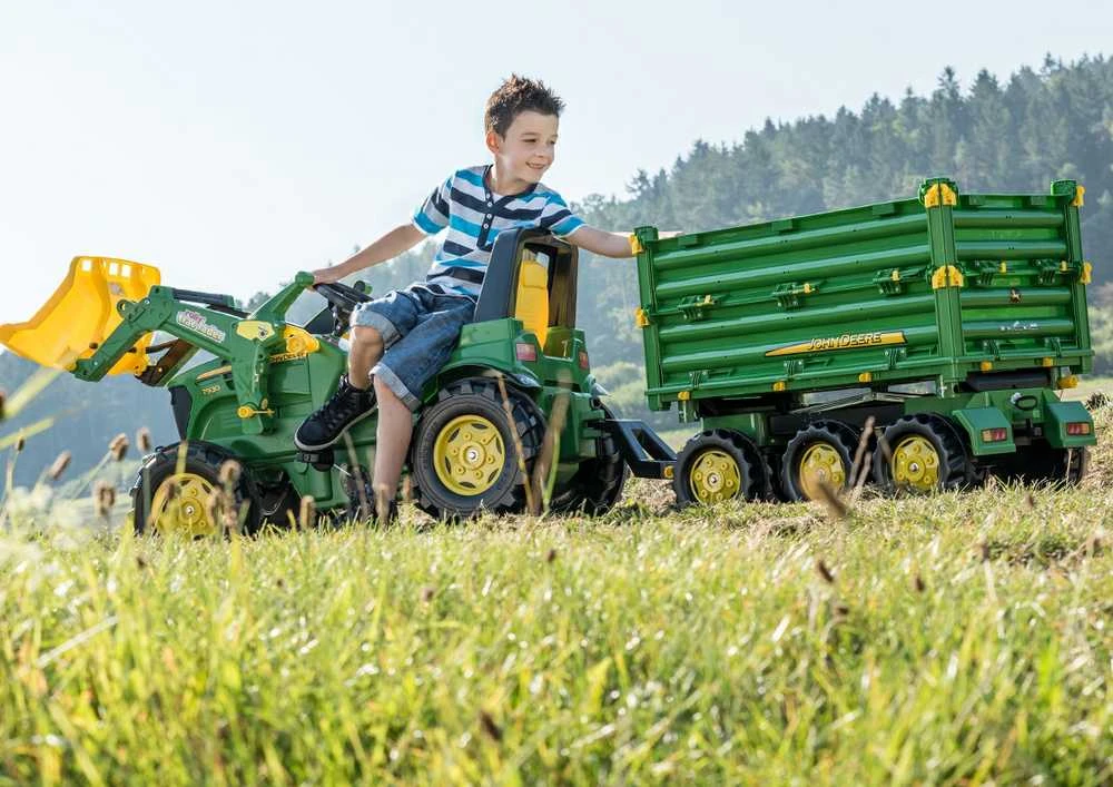 Rolly Toys rollyMulti Trailer „John Deere“ trijų ašių priekaba savivartė