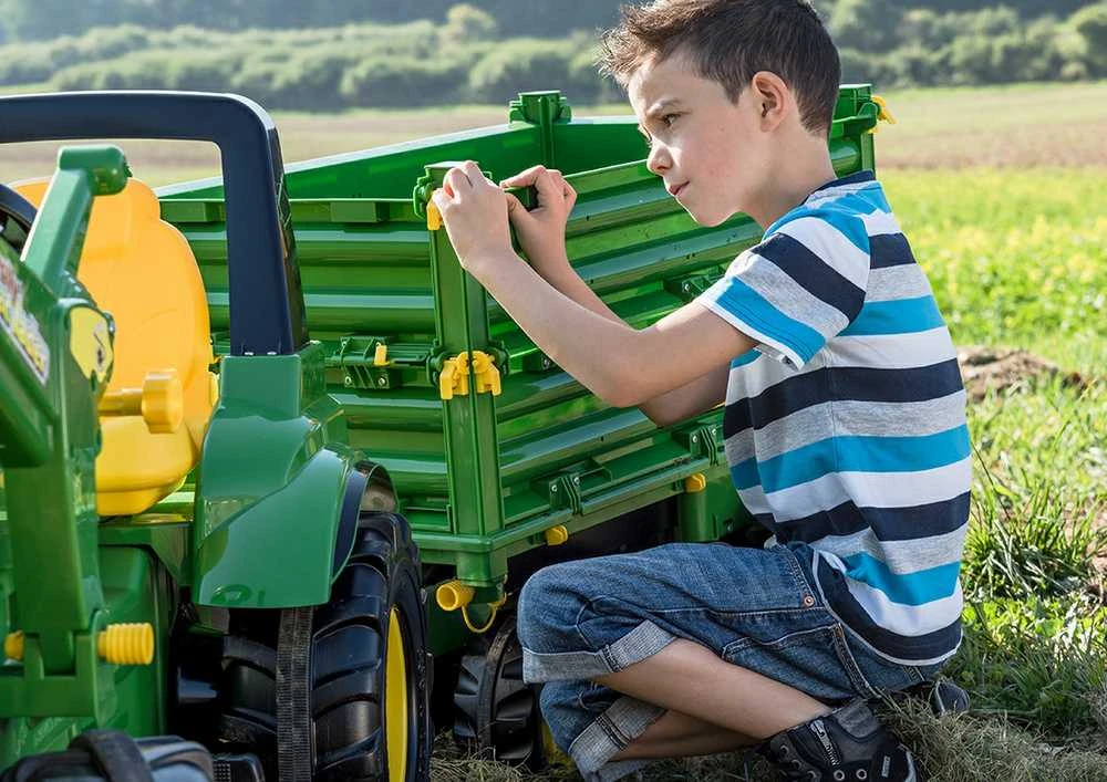 Rolly Toys rollyMulti Trailer „John Deere“ trijų ašių priekaba savivartė