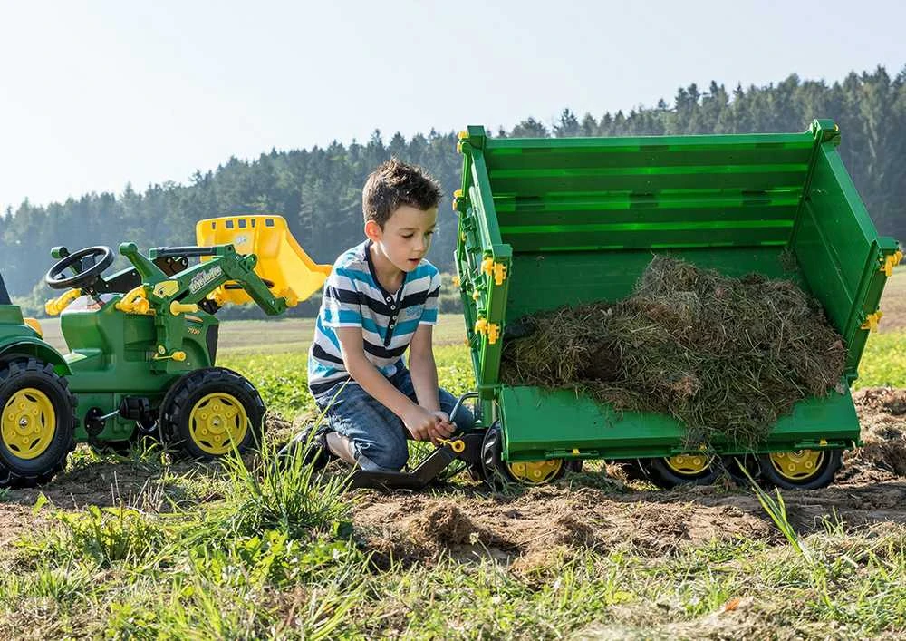 Rolly Toys rollyMulti Trailer „John Deere“ trijų ašių priekaba savivartė