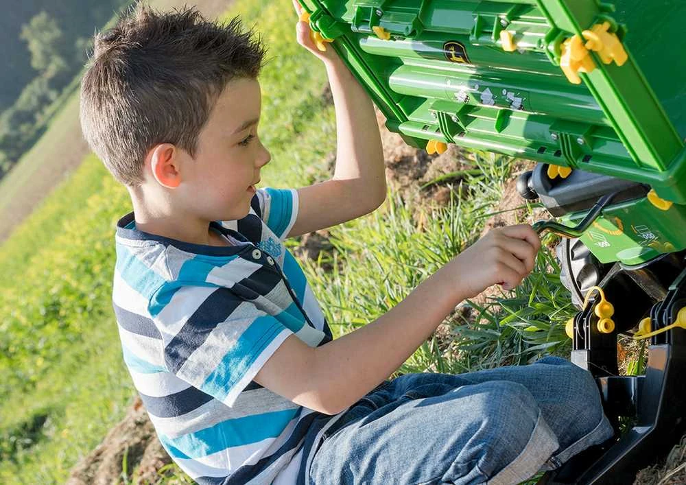 Rolly Toys rollyMulti Trailer „John Deere“ trijų ašių priekaba savivartė