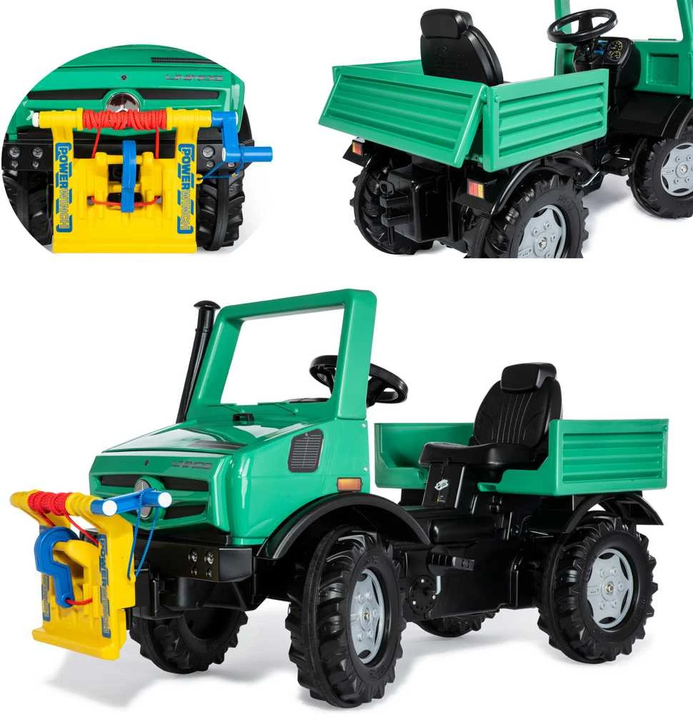 Pedalinis sunkvežimis Rolly Toys RollyUnimog Forst Mercedes-Benz su gervė
