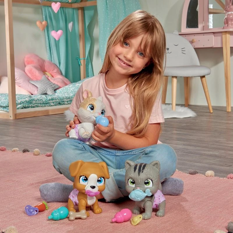 Triušiukas su vystyklais ir priedais Simba Pamper Petz