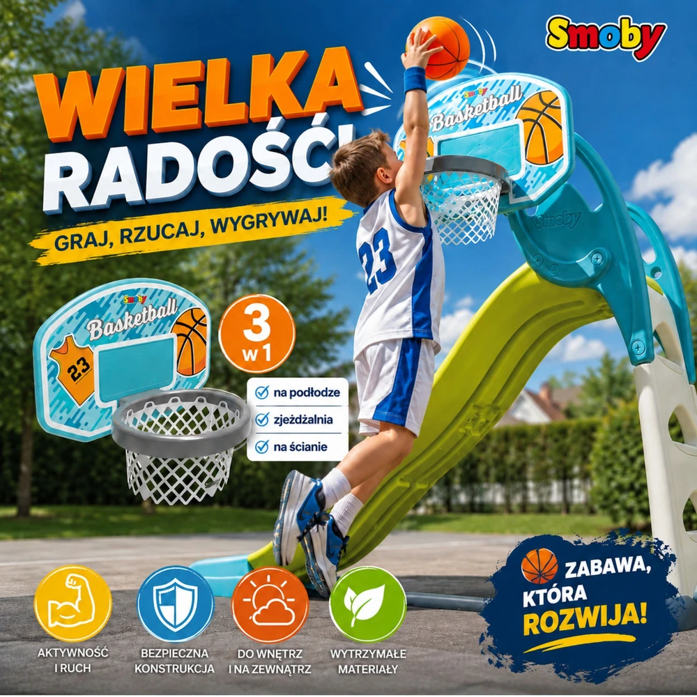 Smoby Krepšinio Turėklai Vaikams - Prisegamas prie Čiuožyklos