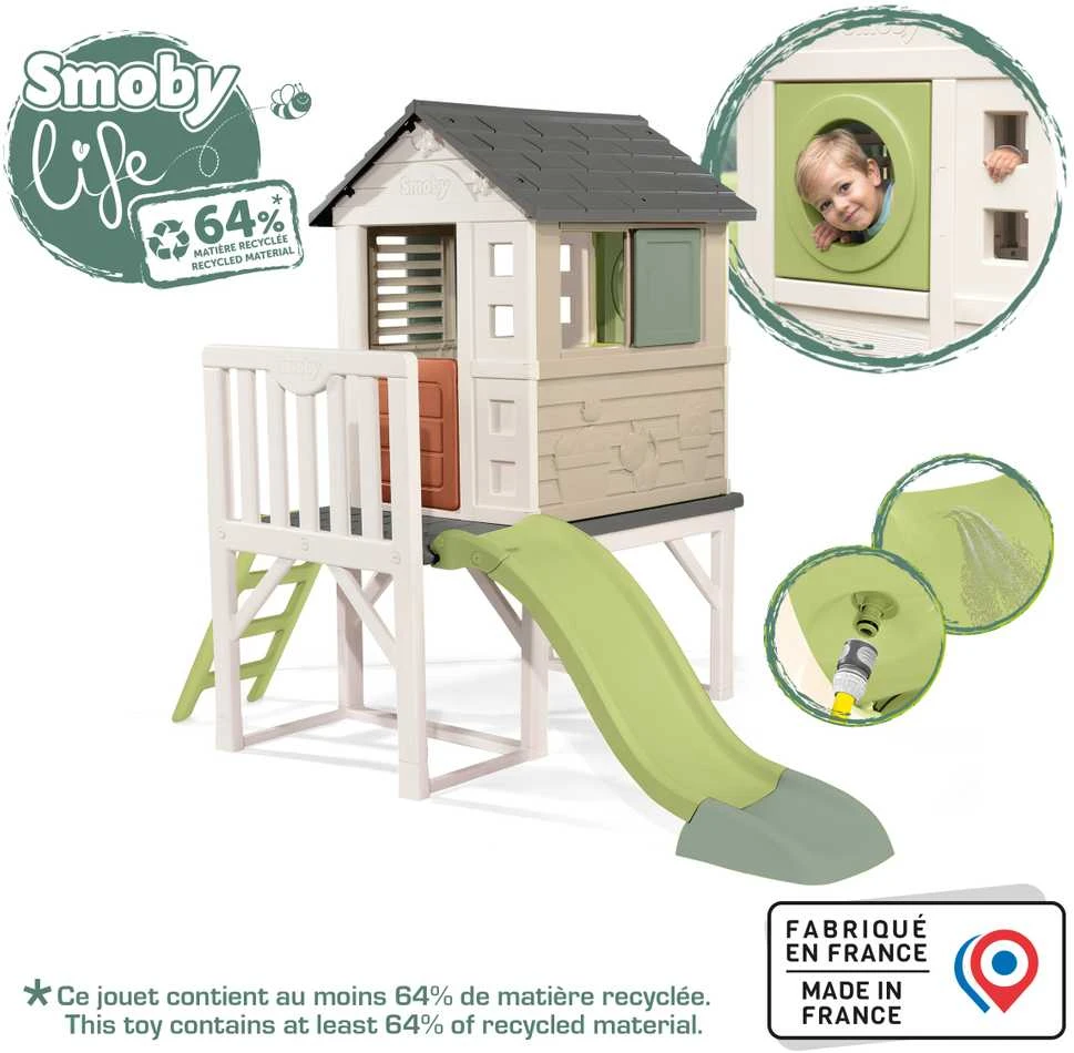 Lauko žaidimų namelis su čiuožykla Smoby Life