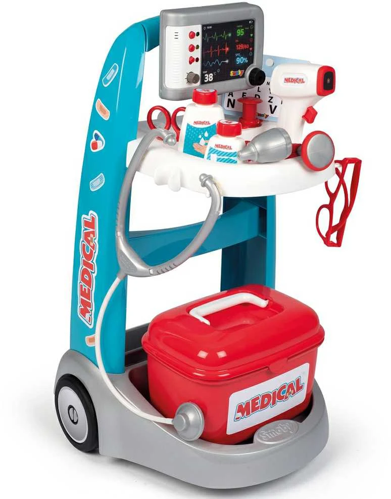 SMOBY Medinis Vežimėlis Medyczny 16 priedų su elektroniniu EKG