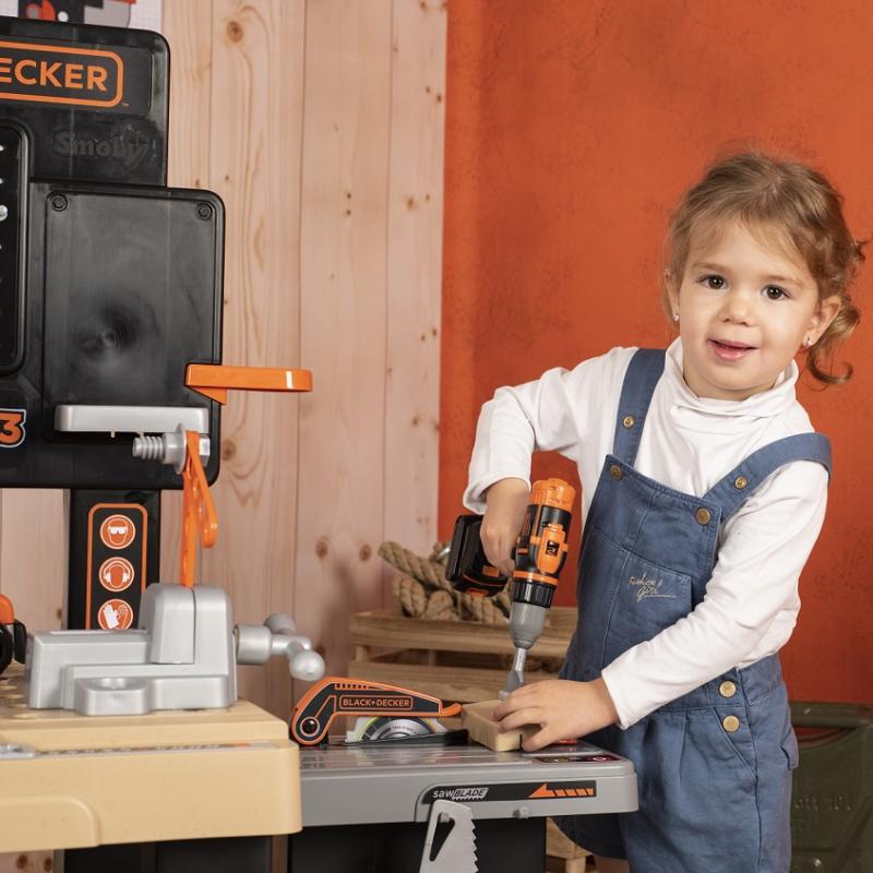 Black & Decker Smoby Profesinis žaidimų dirbtuvėlių rinkinys su įrankiais ir pjūklu
