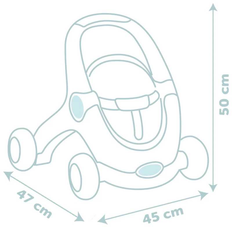 Smoby Vaikų Paspirtukas 3in1 Vežimėlis + Mergaitė Bobas