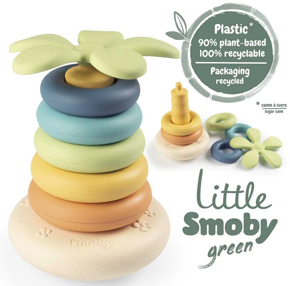„Smoby Little Žalias“ didelė piramidė iš „Bioplastik Palma 6EL“ diskų.