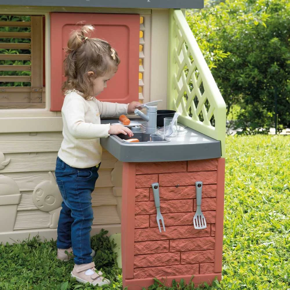 Lauko žaidimų namelis su virtuvėle Smoby Life Nature (7600810739)