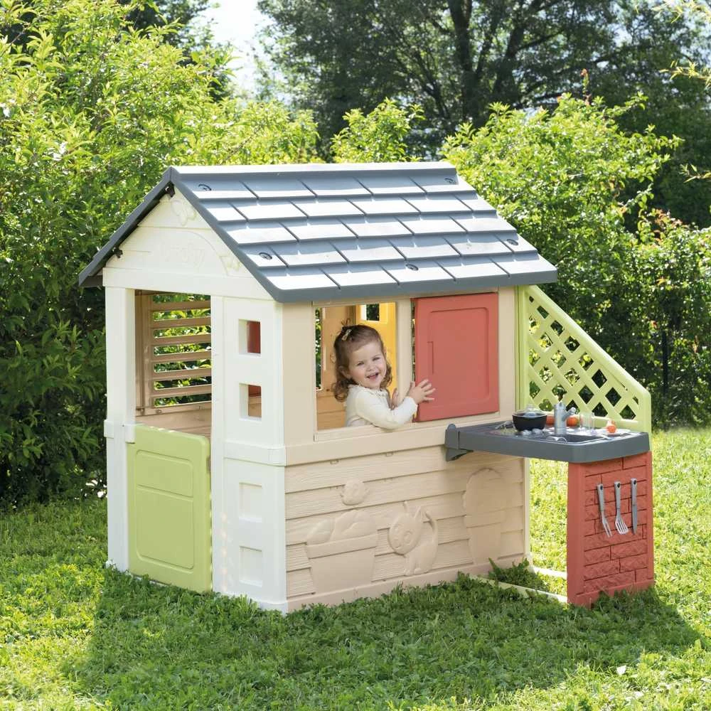Lauko žaidimų namelis su virtuvėle Smoby Life Nature (7600810739)