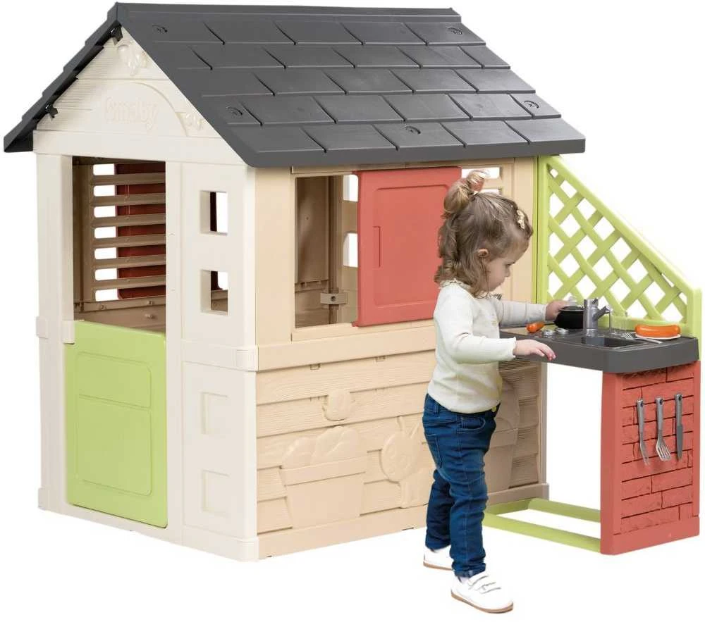 Lauko žaidimų namelis su virtuvėle Smoby Life Nature (7600810739)
