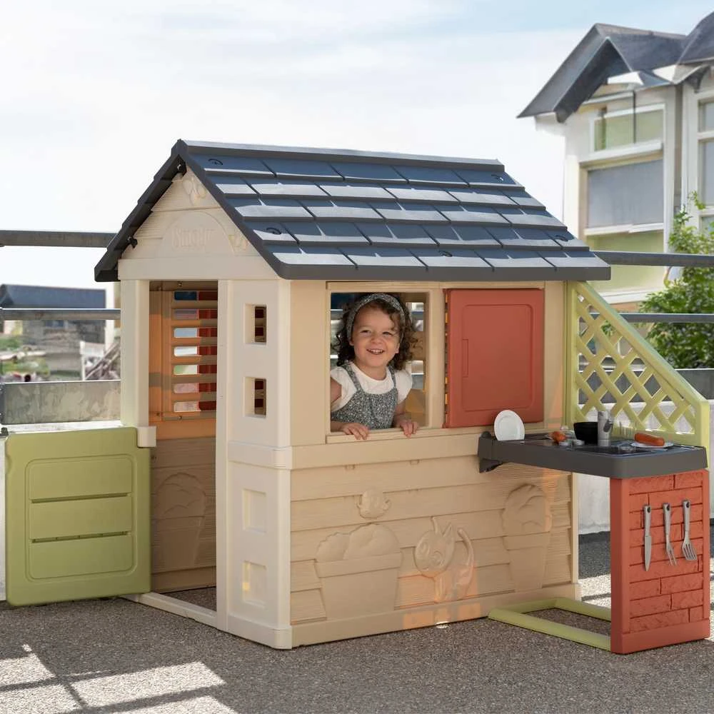 Lauko žaidimų namelis su virtuvėle Smoby Life Nature (7600810739)