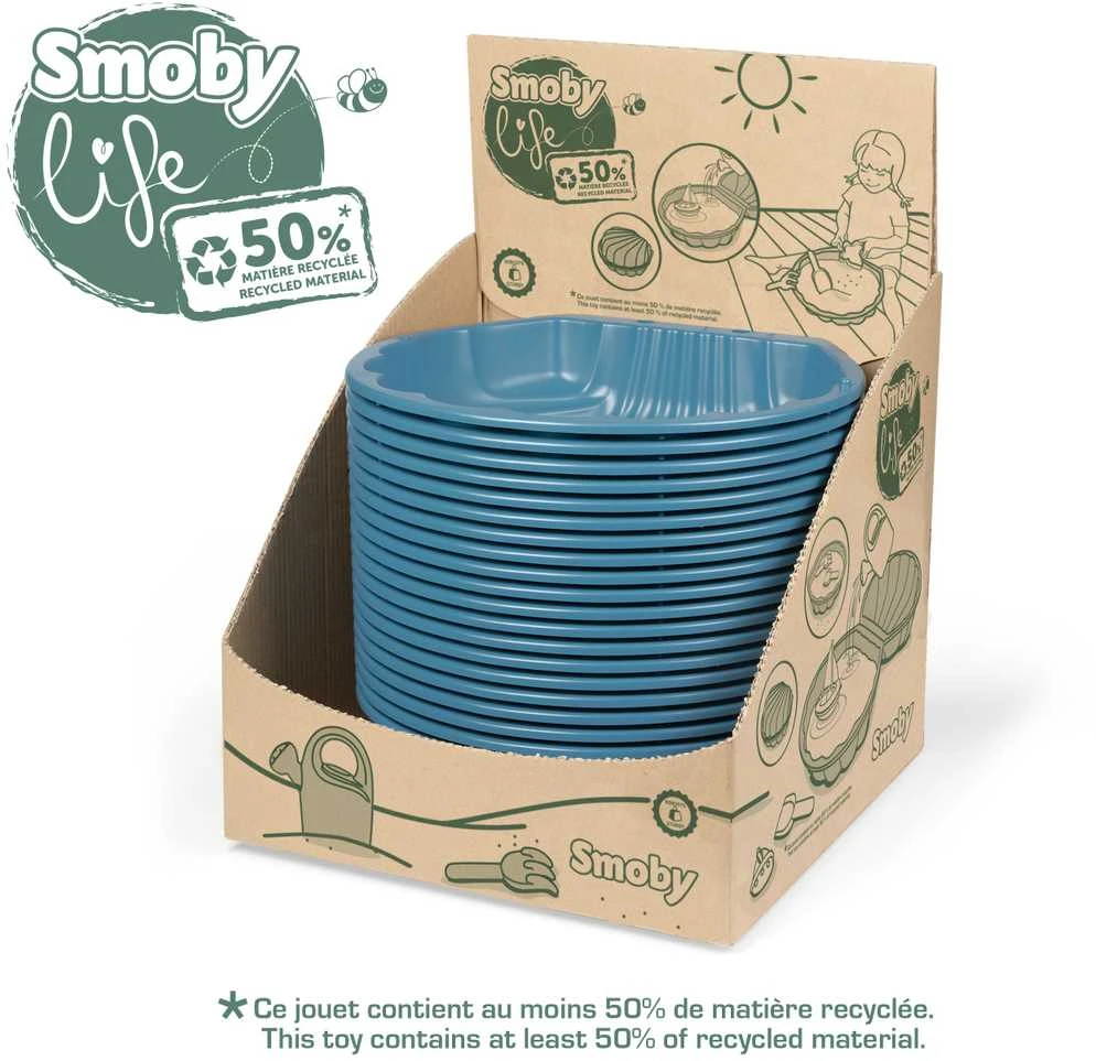Dviejų dalių smėlio dėžė - kriauklė Smoby, žalia