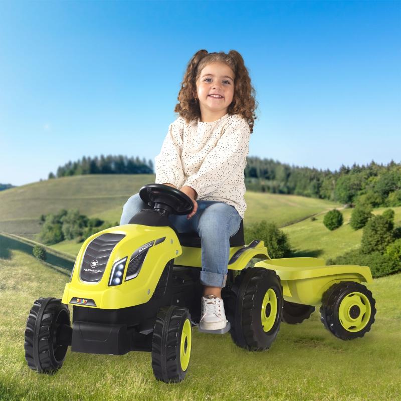 SMOBY Traktorius su priekaba XL, žalias