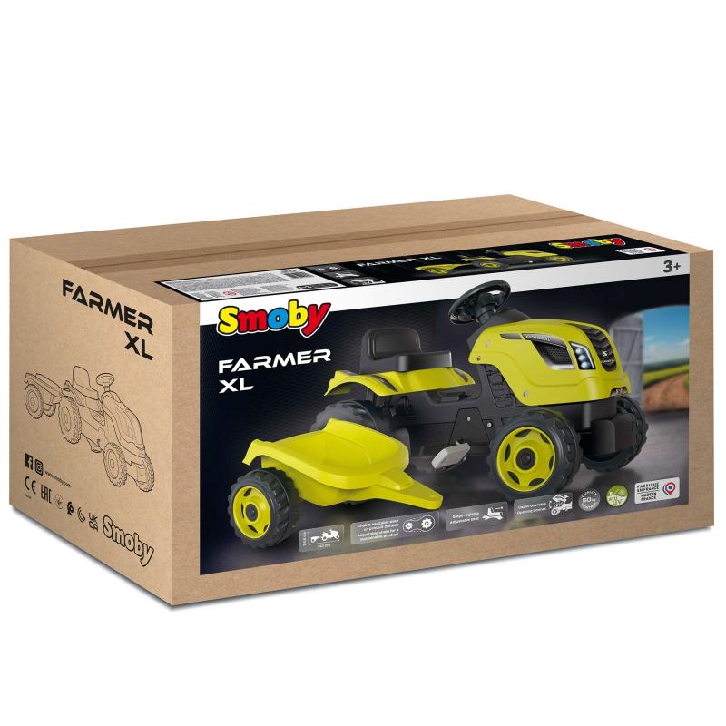 SMOBY Traktorius su priekaba XL, žalias