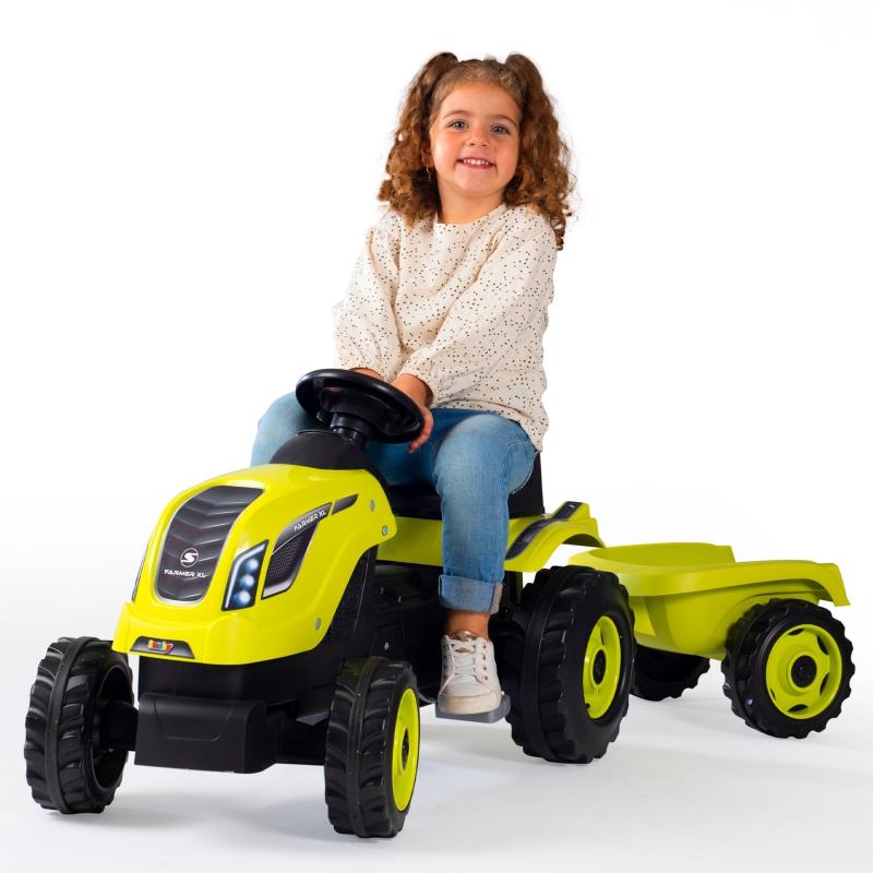SMOBY Traktorius su priekaba XL, žalias