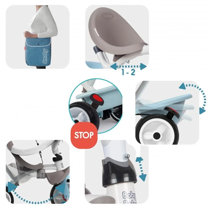 Triratukas Smoby Baby Balade mėlynas