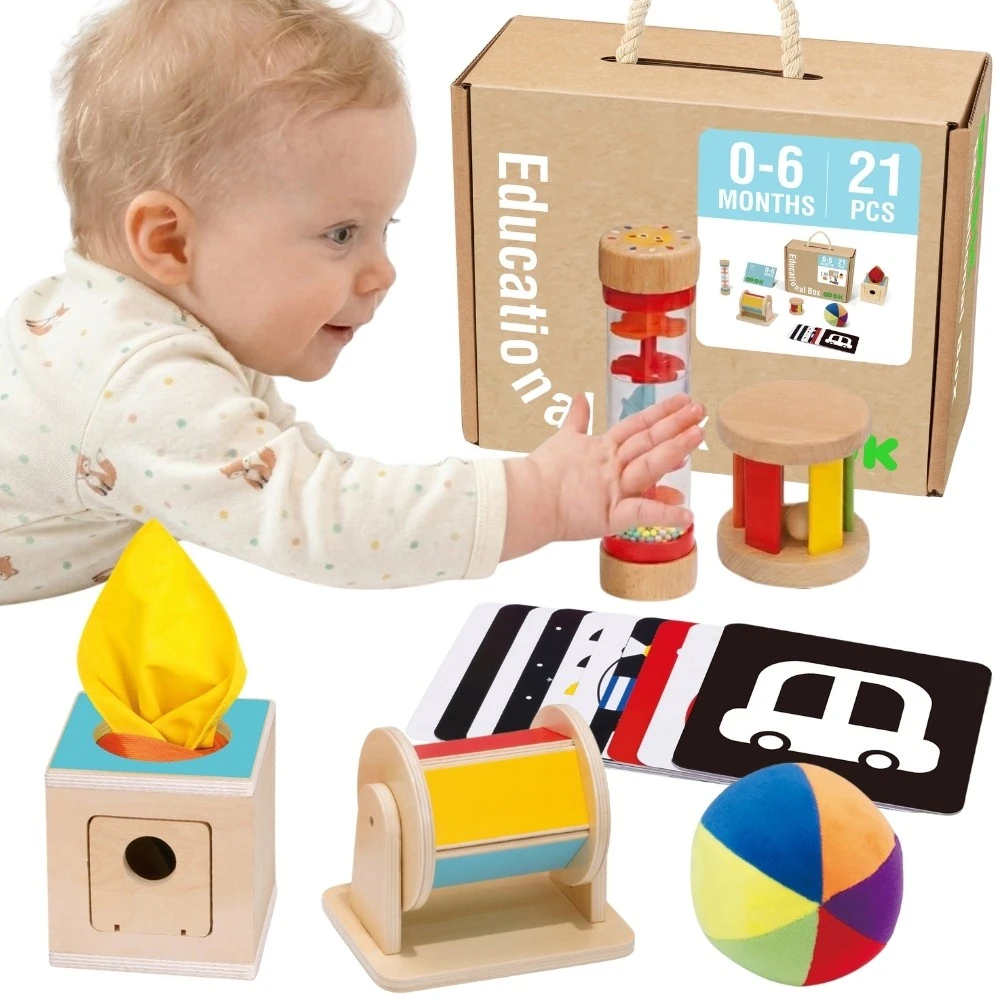 Tooky Toys „Taky Toy Box XXL Montessori Educational 6in1 Sensory“ 0–6 mėnesiai