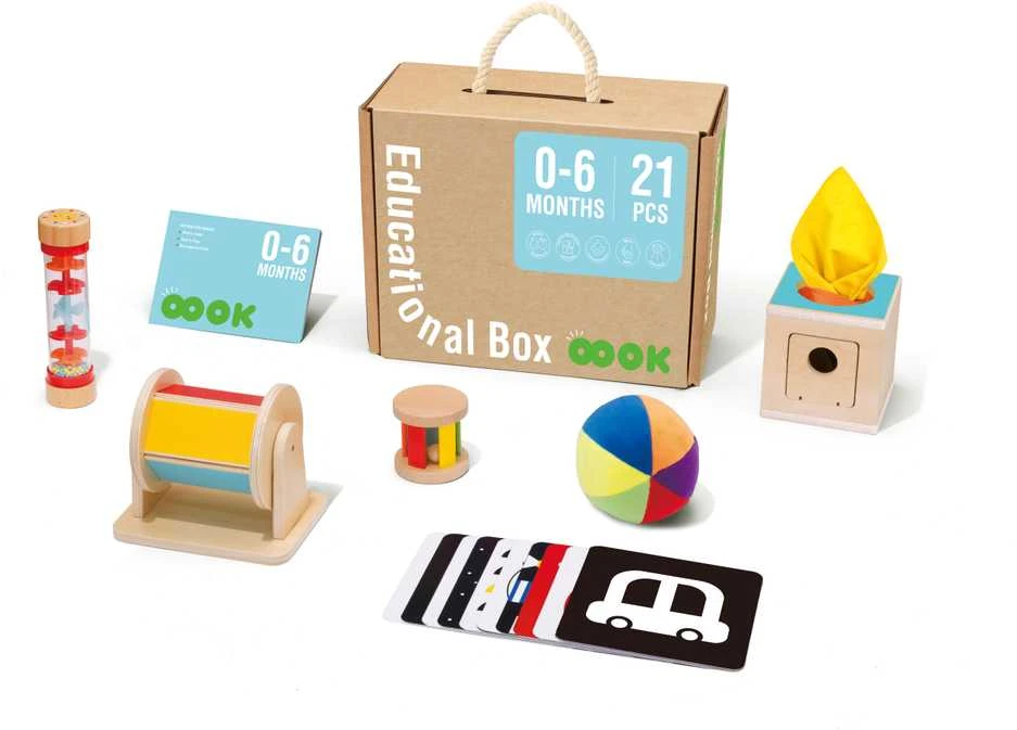 Tooky Toys „Taky Toy Box XXL Montessori Educational 6in1 Sensory“ 0–6 mėnesiai
