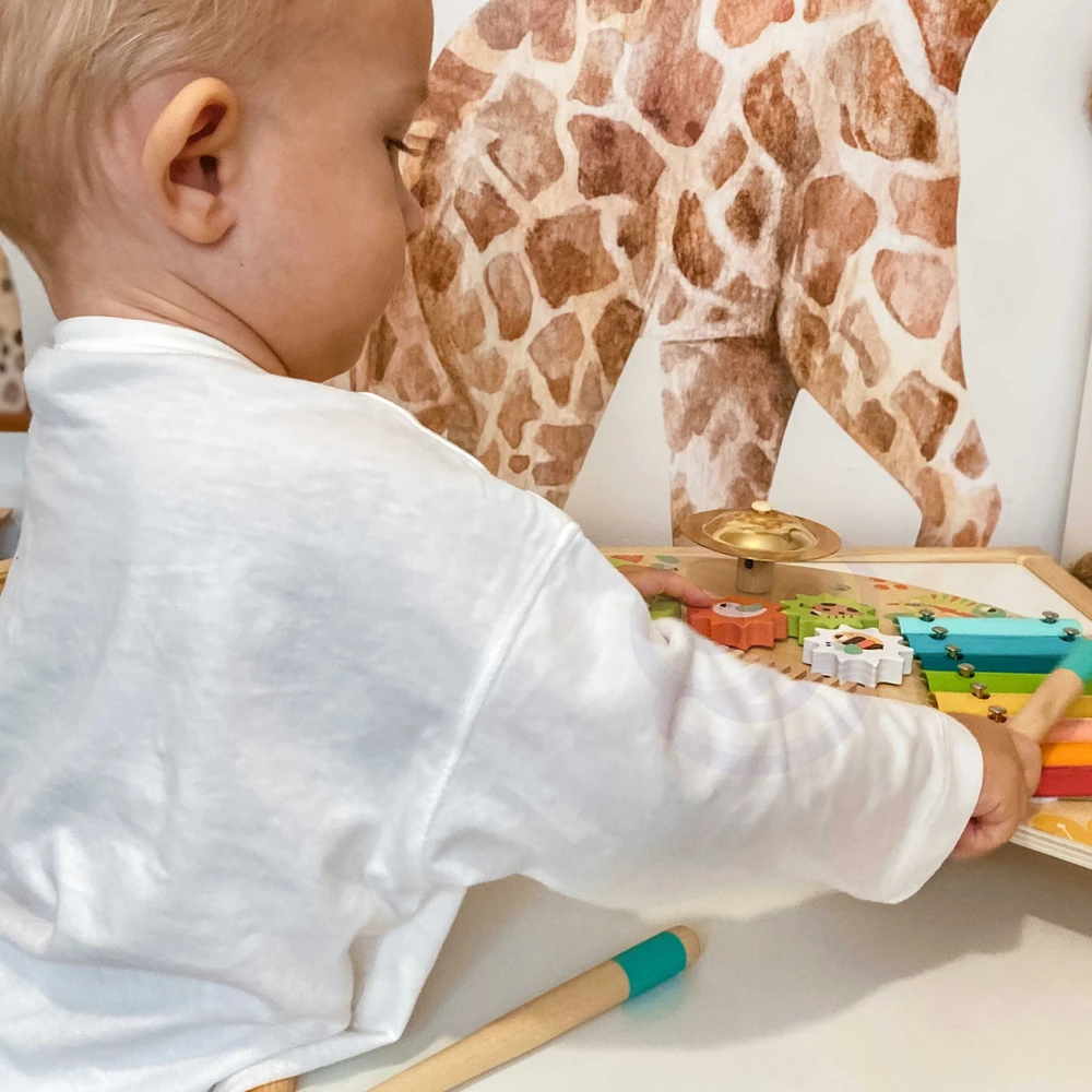 Tooky Toys Paimtas žaislinis daugiafunkcinis instrumentas Muzikinis centras ksilofonas Tarka trębek būgno plokštelė