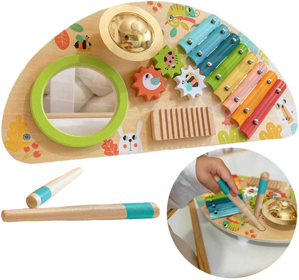 Tooky Toys Paimtas žaislinis daugiafunkcinis instrumentas Muzikinis centras ksilofonas Tarka trębek būgno plokštelė