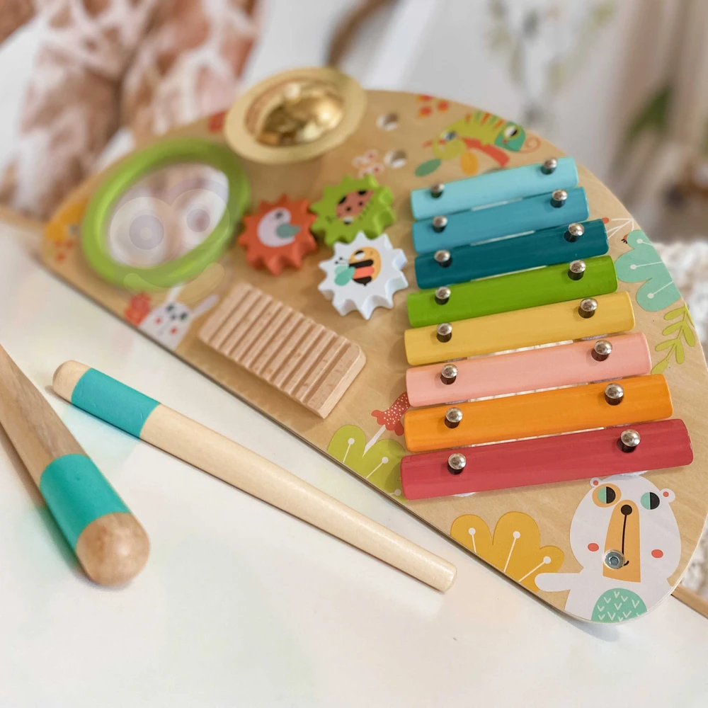Tooky Toys Paimtas žaislinis daugiafunkcinis instrumentas Muzikinis centras ksilofonas Tarka trębek būgno plokštelė