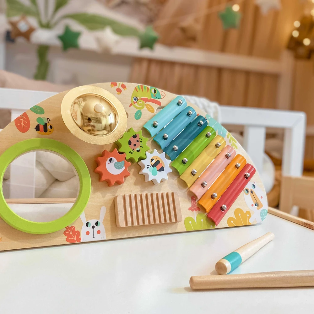 Tooky Toys Paimtas žaislinis daugiafunkcinis instrumentas Muzikinis centras ksilofonas Tarka trębek būgno plokštelė