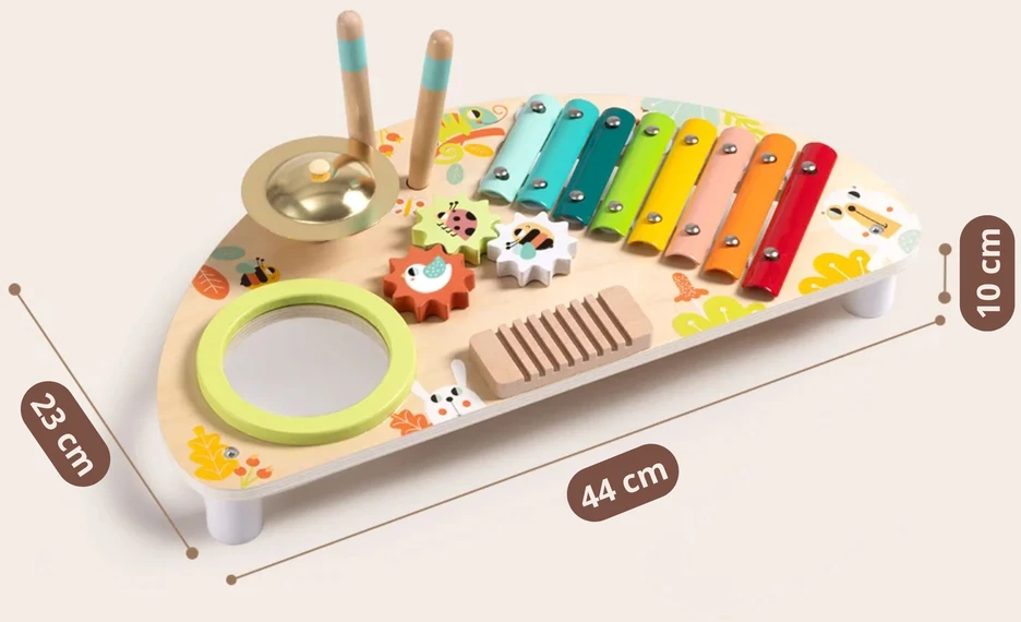 Tooky Toys Paimtas žaislinis daugiafunkcinis instrumentas Muzikinis centras ksilofonas Tarka trębek būgno plokštelė