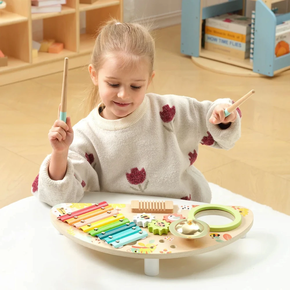 Tooky Toys Paimtas žaislinis daugiafunkcinis instrumentas Muzikinis centras ksilofonas Tarka trębek būgno plokštelė