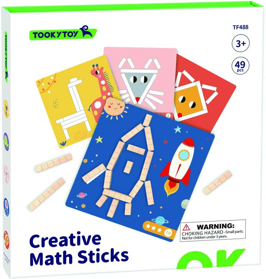 Tooky Toys Tooky Toy Medinės Magnetinės Kaladėlės Su Galvosūkiais 49 vnt.