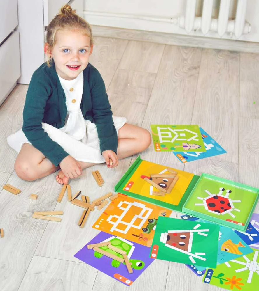 Tooky Toys Tooky Toy Medinės Magnetinės Kaladėlės Su Galvosūkiais 49 vnt.